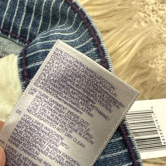 NWT NYDJ pinstripe engineer Jeans size 12 petite - Picture 4 of 6